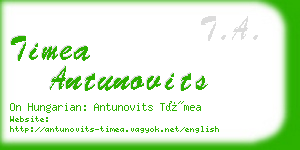 timea antunovits business card